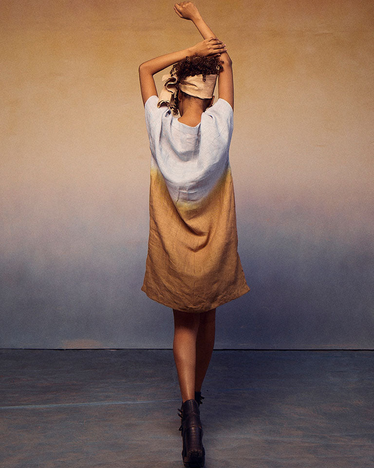 Ombre Block Dress Blue Cocoa DRESSES IKKIVI