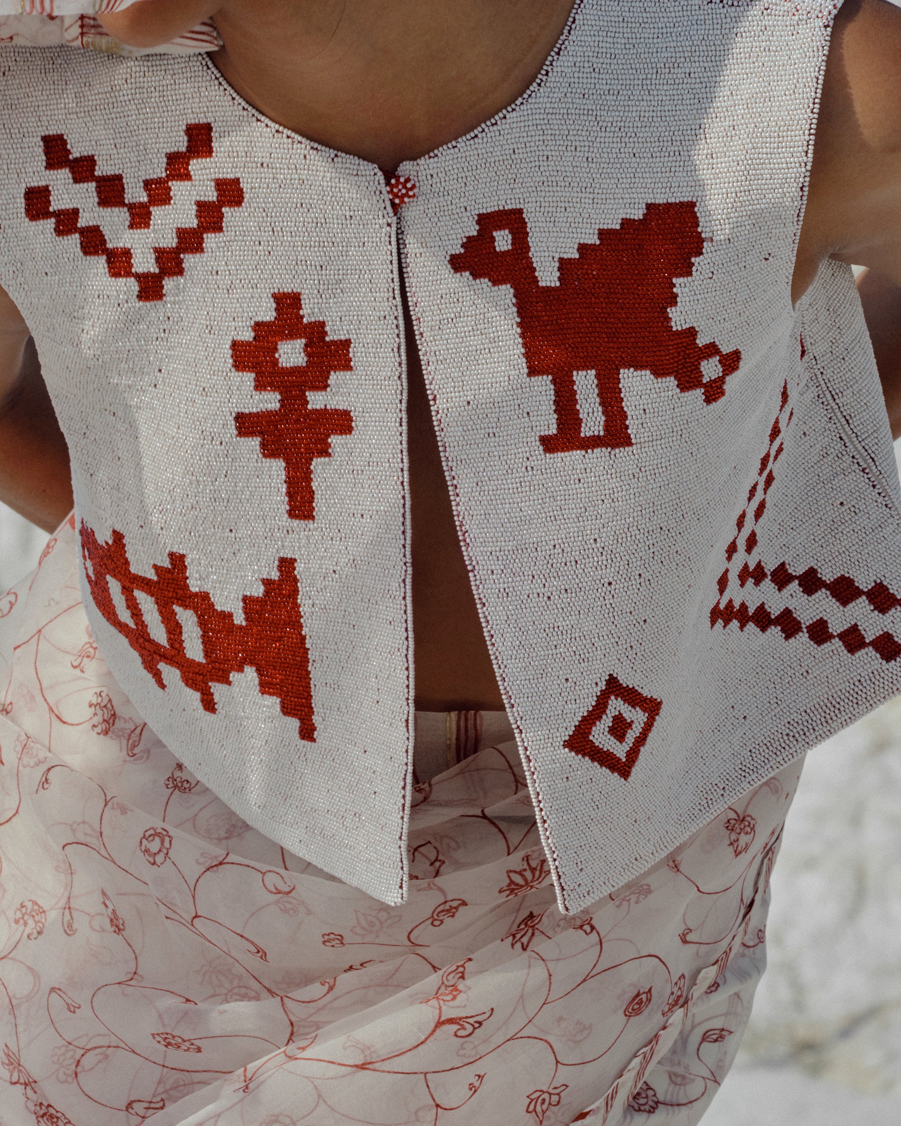 Wuna Beaded Vest JACKETS Ahmev
