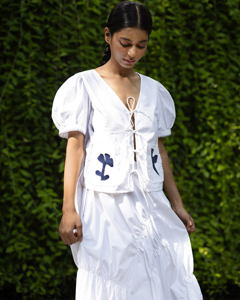 Fern White Top TOPS Doodlage