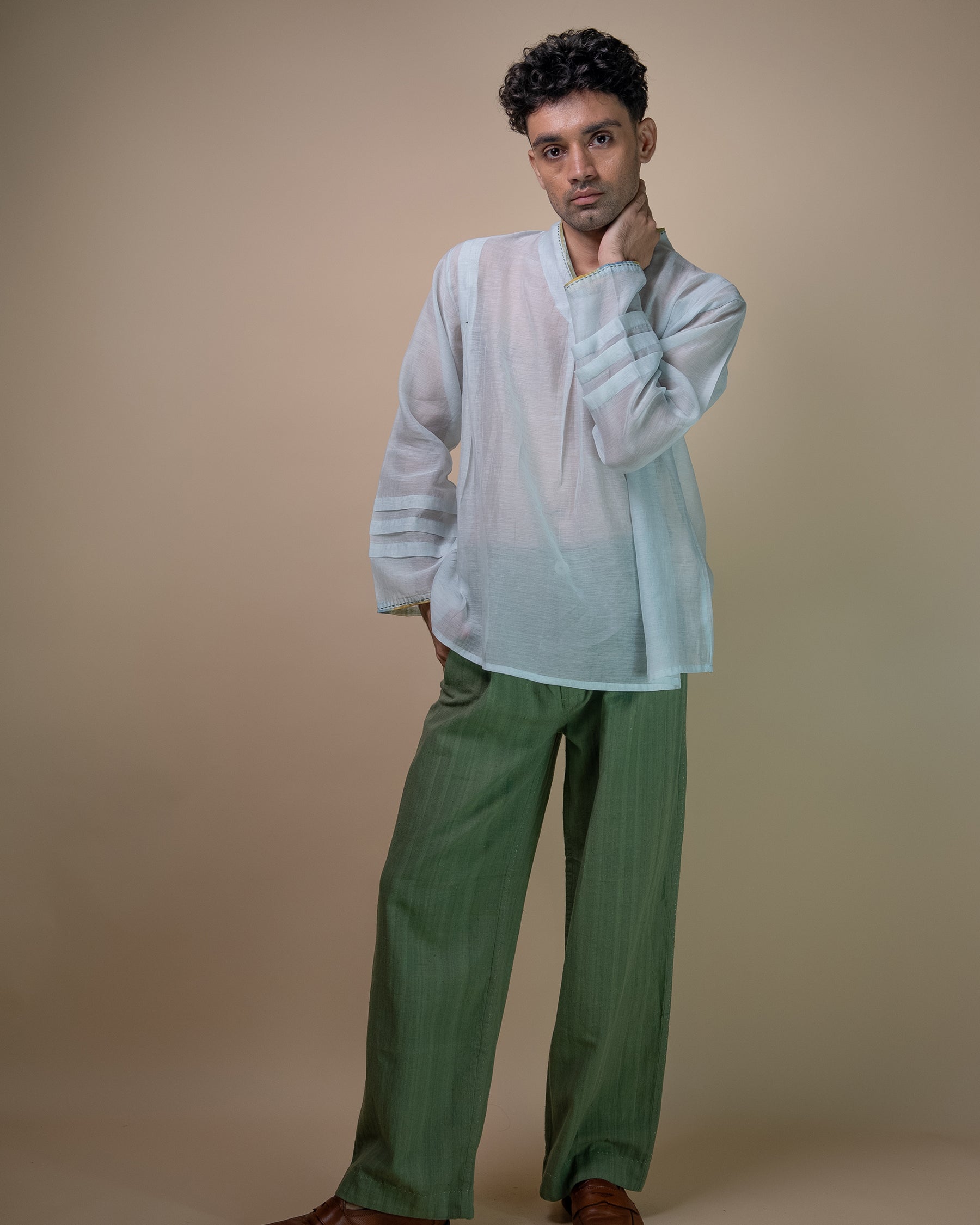 Meadows Unisex Chanderi Shirt TOPS IKKIVI