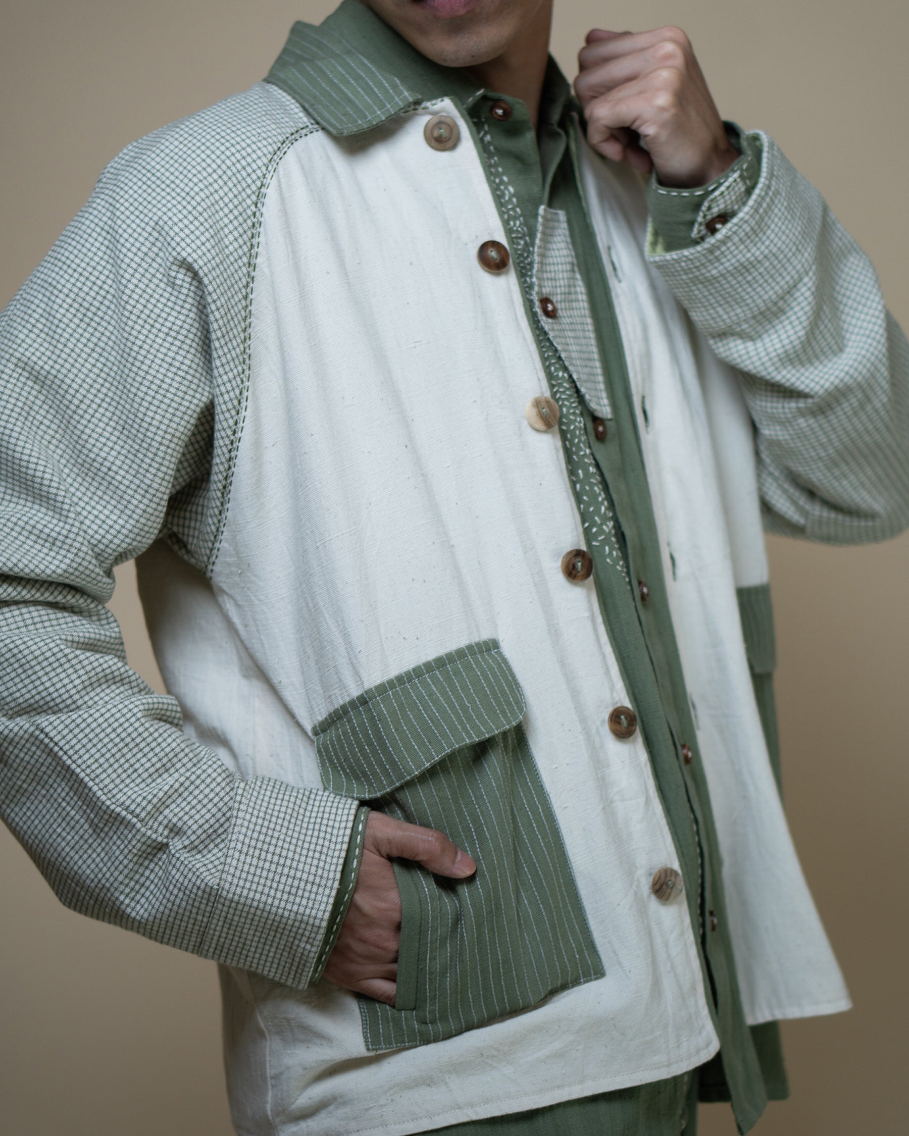 Meadows Unisex Colour Blocked Shirt Jacket JACKETS IKKIVI