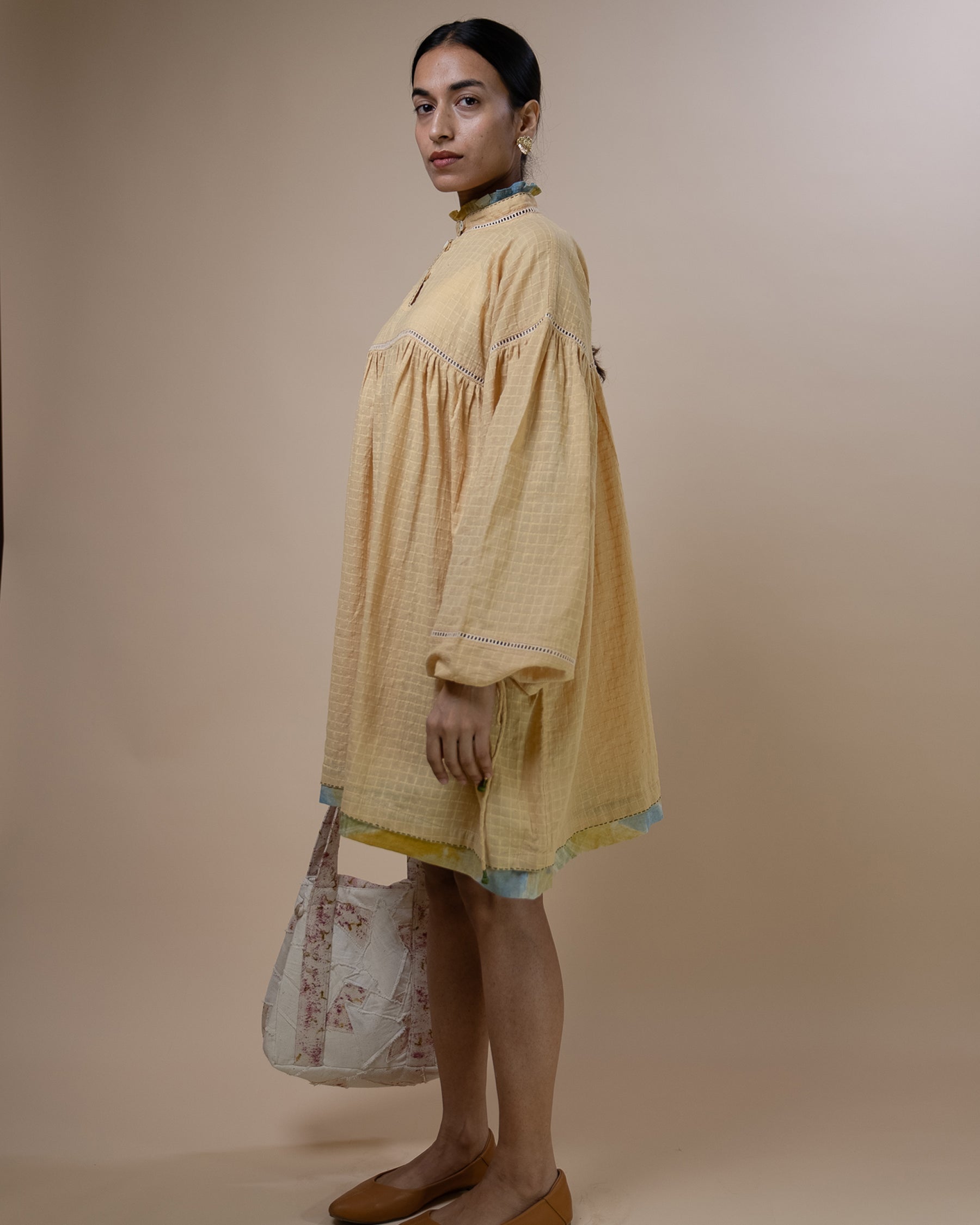 Meadows Gathered Short Dress DRESSES IKKIVI