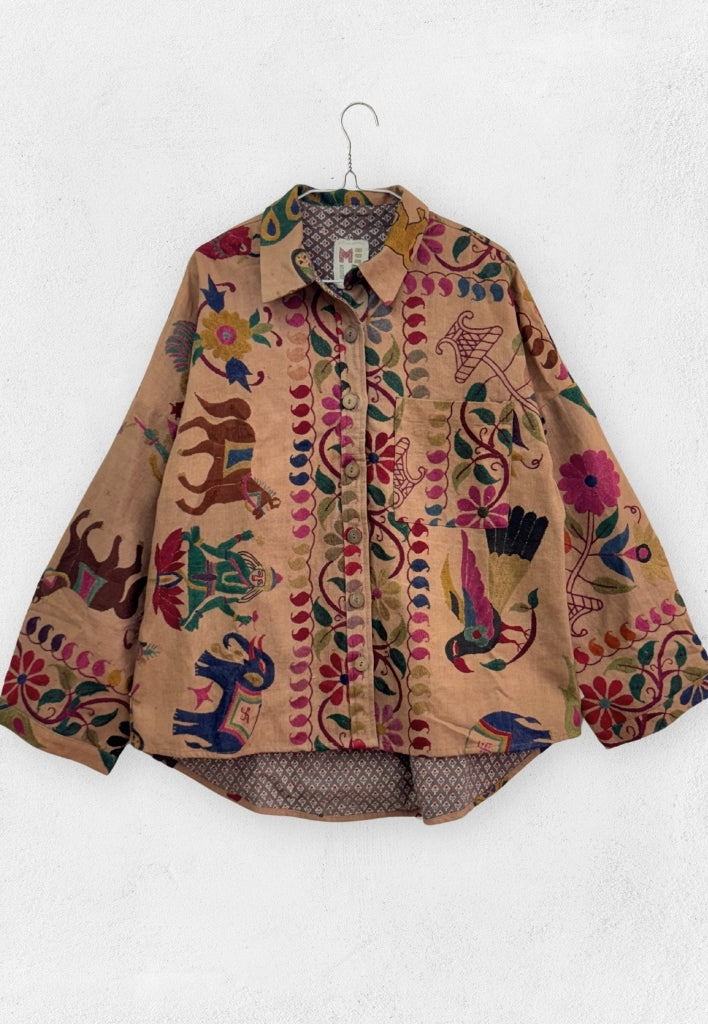 Mivaan Shacket TOPS IKKIVI One Size Pattern 6 Cotton