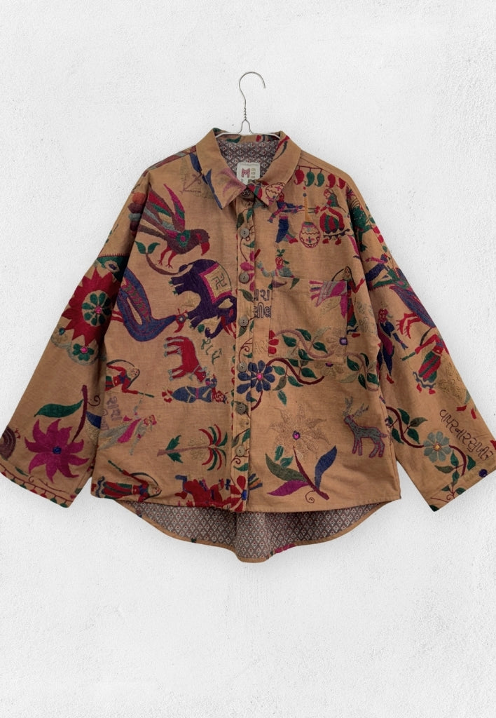 Mivaan Shacket TOPS IKKIVI One Size Pattern 8 Cotton