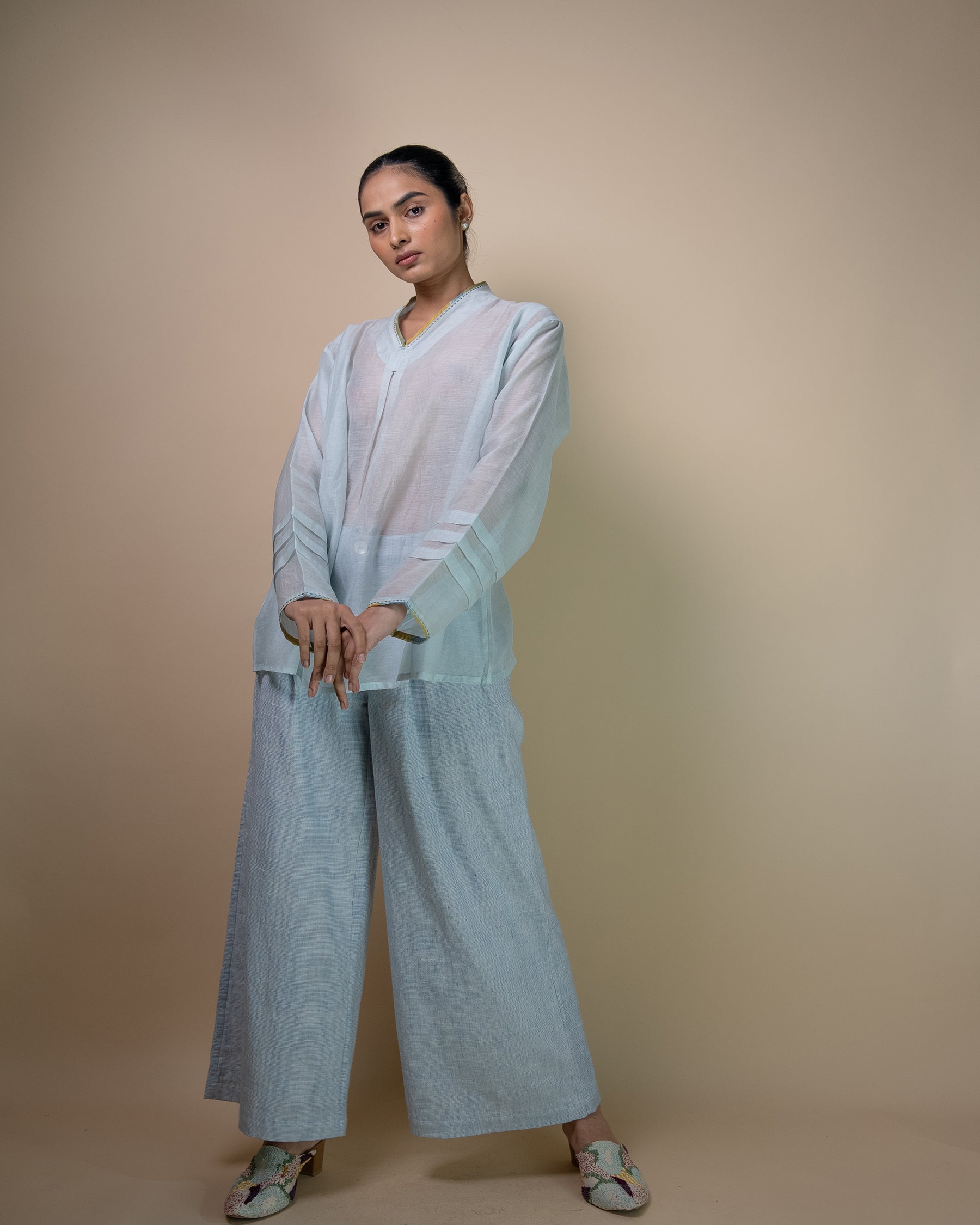 Meadows Unisex Chanderi Shirt TOPS IKKIVI