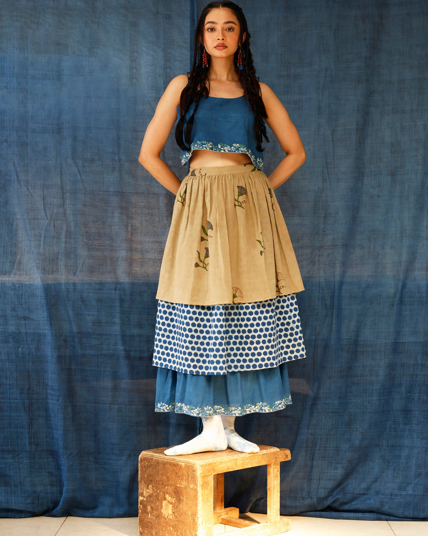 The Bluenn Earthbound Tiered Skirt BOTTOMS IKKIVI