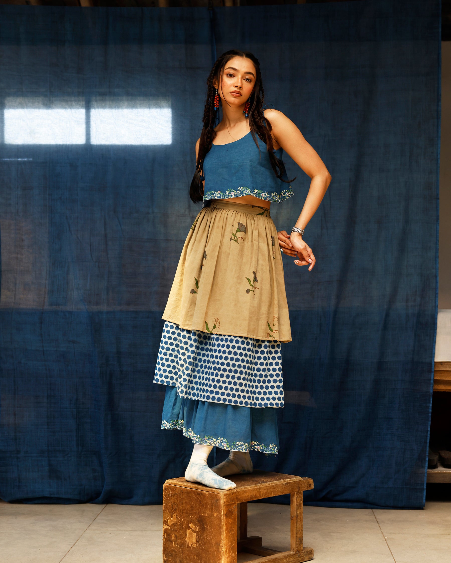 The Bluenn Earthbound Tiered Skirt BOTTOMS IKKIVI