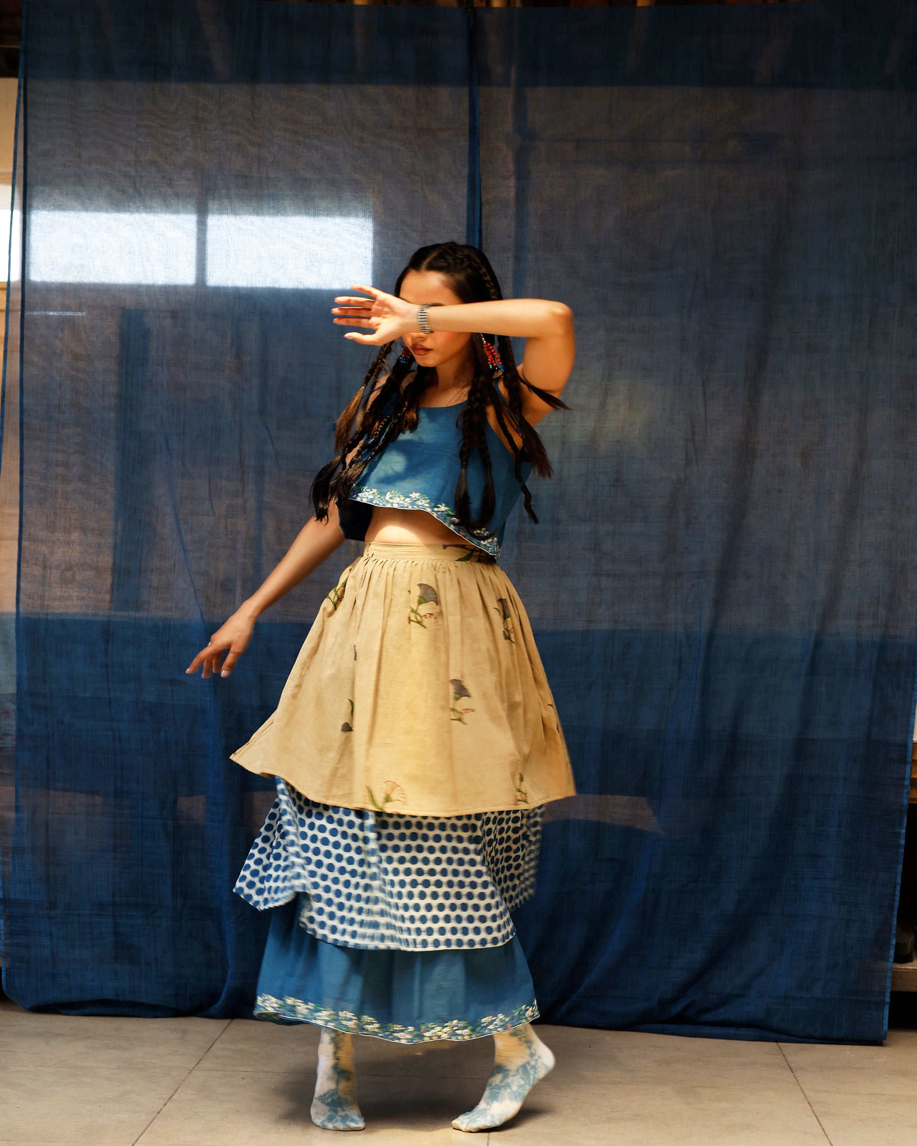 The Bluenn Earthbound Tiered Skirt BOTTOMS IKKIVI