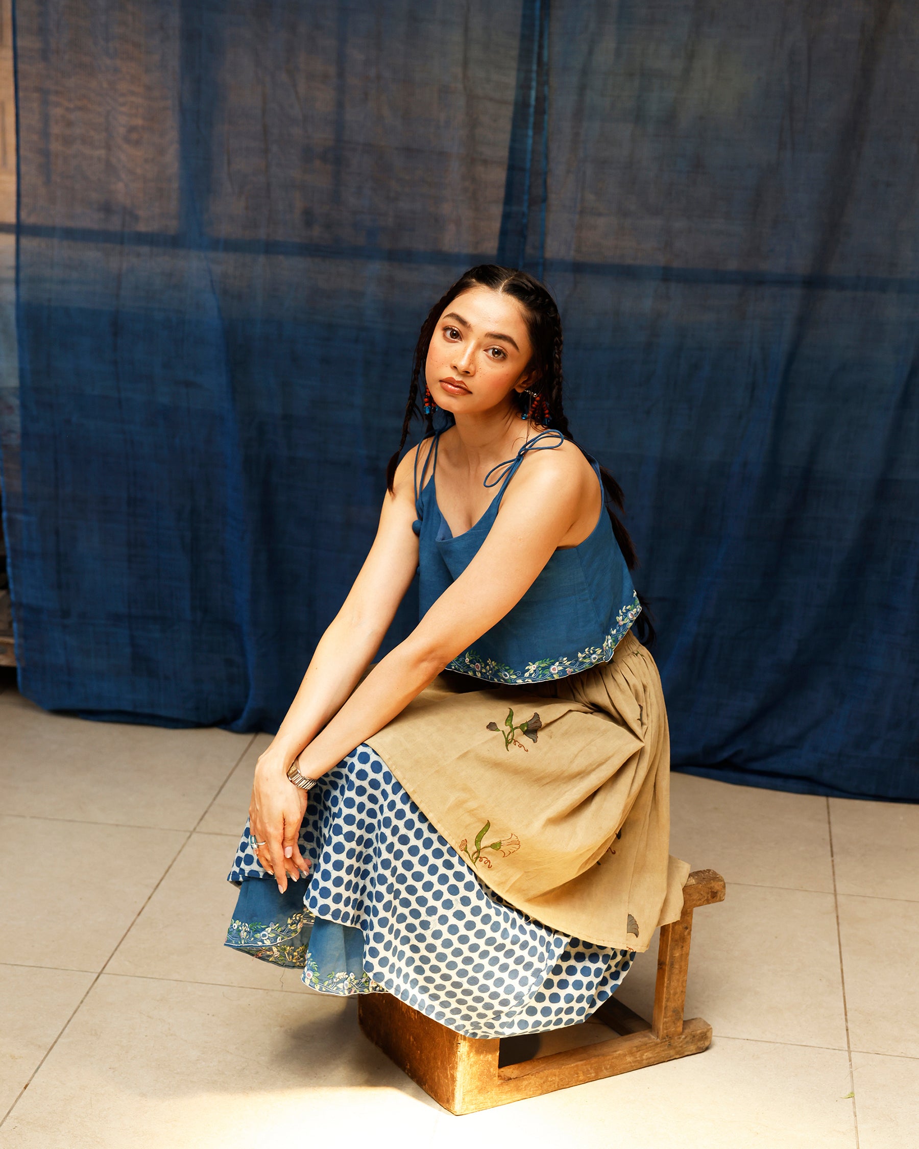 The Bluenn Earthbound Tiered Skirt BOTTOMS IKKIVI