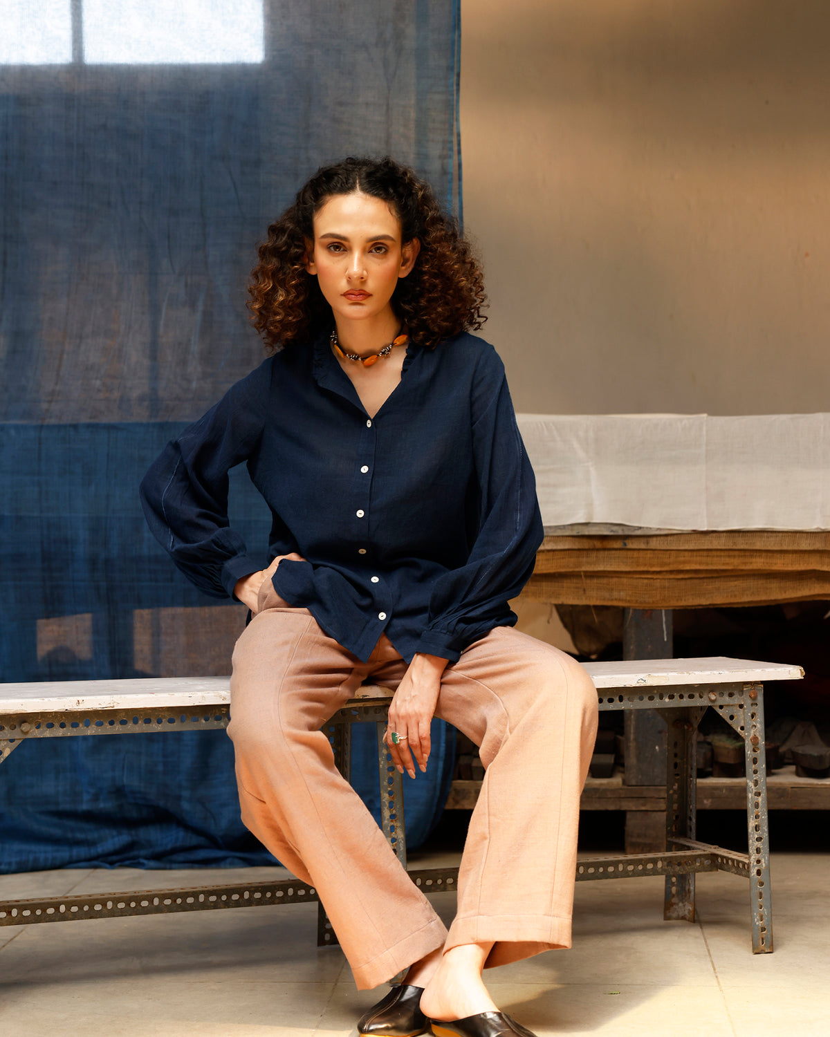 Indigo Quietude Shirt TOPS IKKIVI