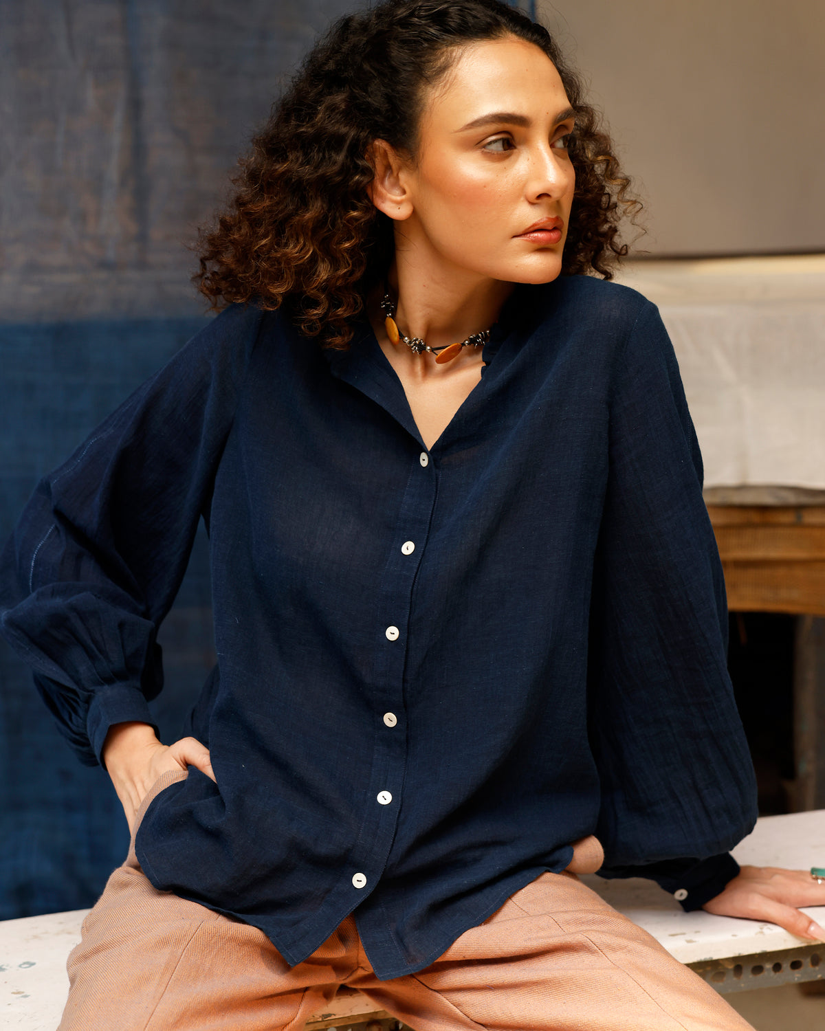Indigo Quietude Shirt TOPS IKKIVI