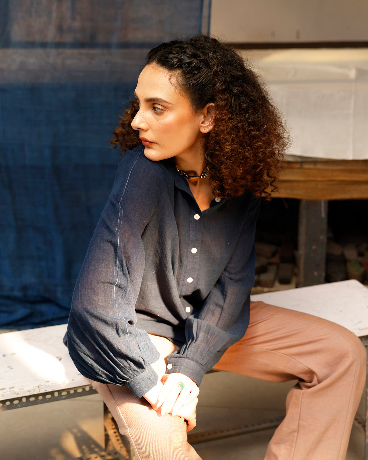 Indigo Quietude Shirt TOPS IKKIVI