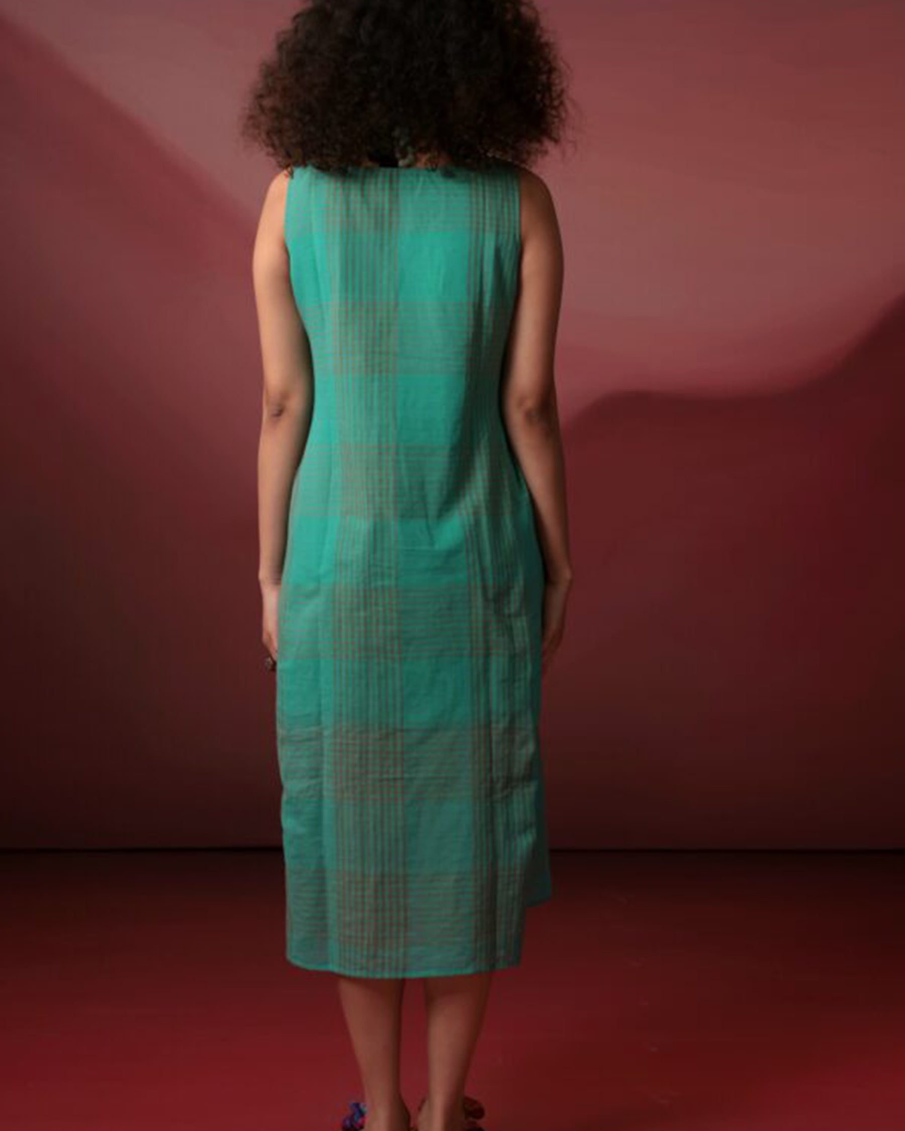 Turquoise Checks Dress DRESSES IKKIVI