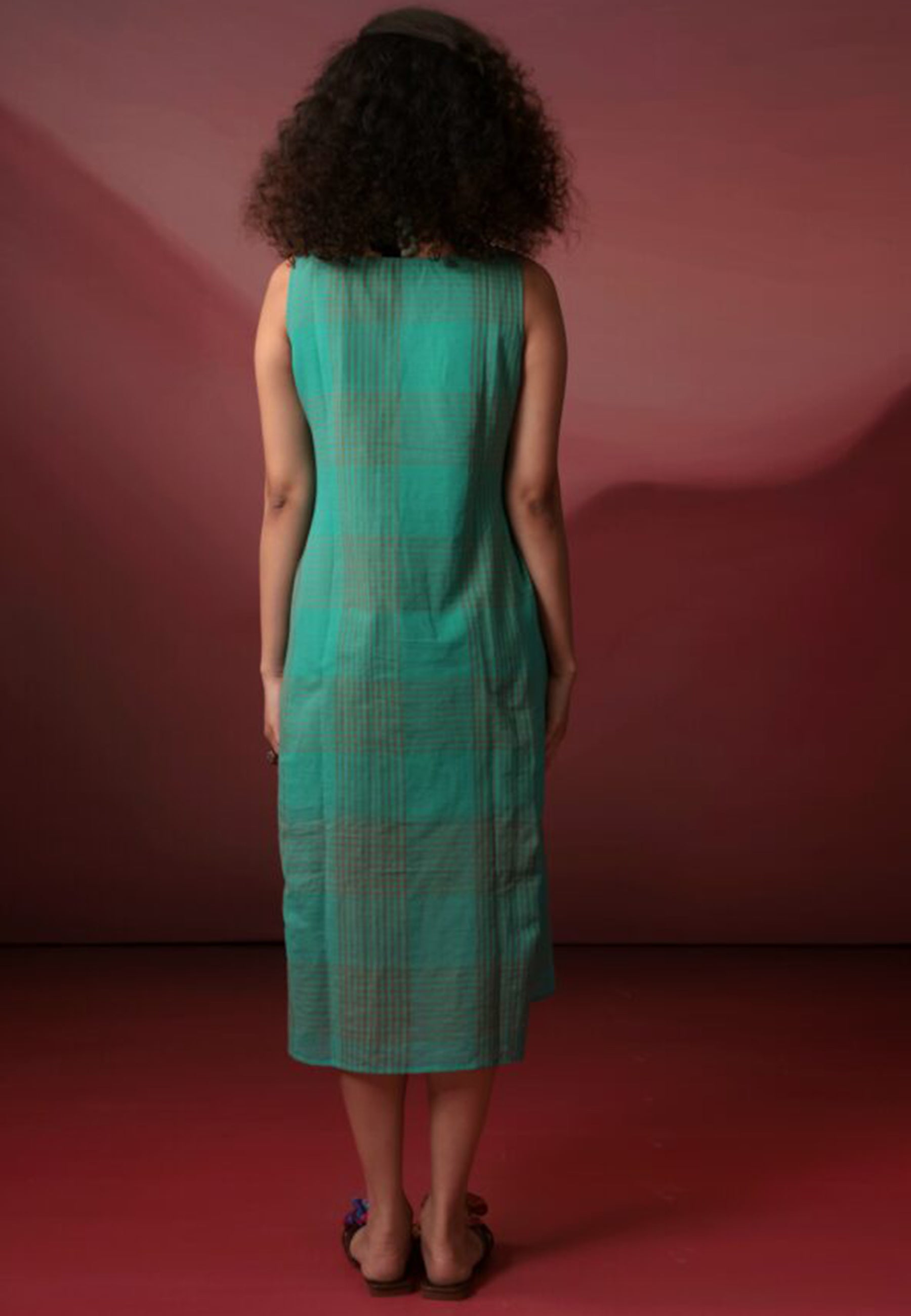 Turquoise Checks Dress DRESSES IKKIVI
