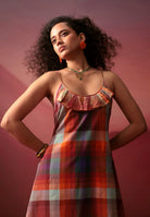 Sunset Plaid Slip Dress DRESSES IKKIVI