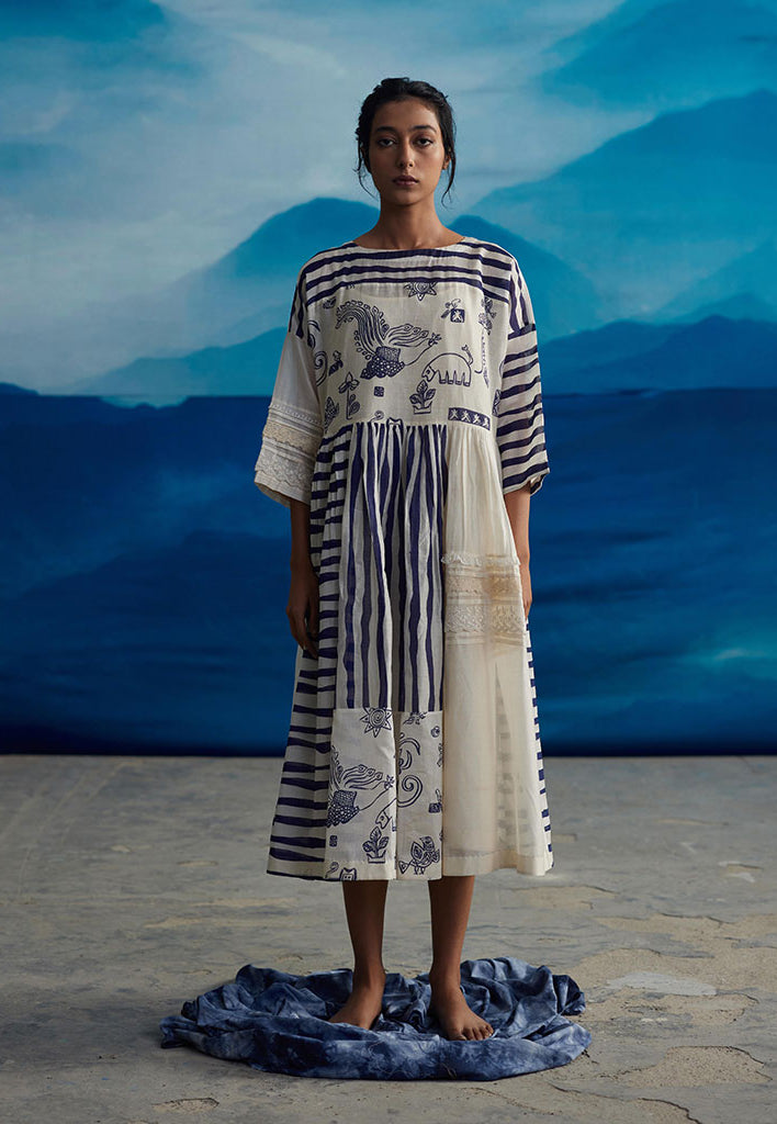 Delphine Patchwork Dress DRESSES Ahmev