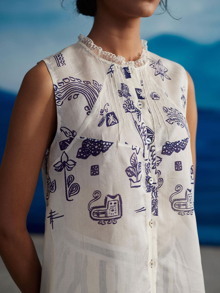 Clover Raglan Sleeve Pin Tuck Shirt TOPS Ahmev