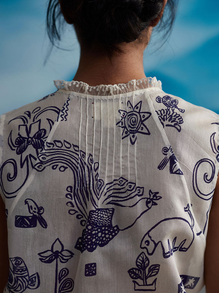 Clover Raglan Sleeve Pin Tuck Shirt TOPS Ahmev