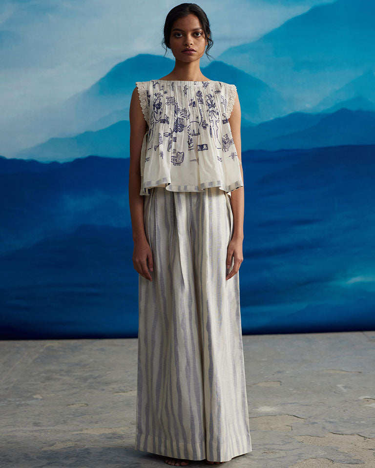 Calantha Pleated Top TOPS Ahmev