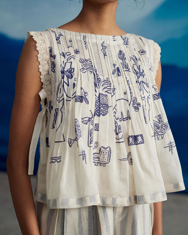 Calantha Pleated Top TOPS Ahmev