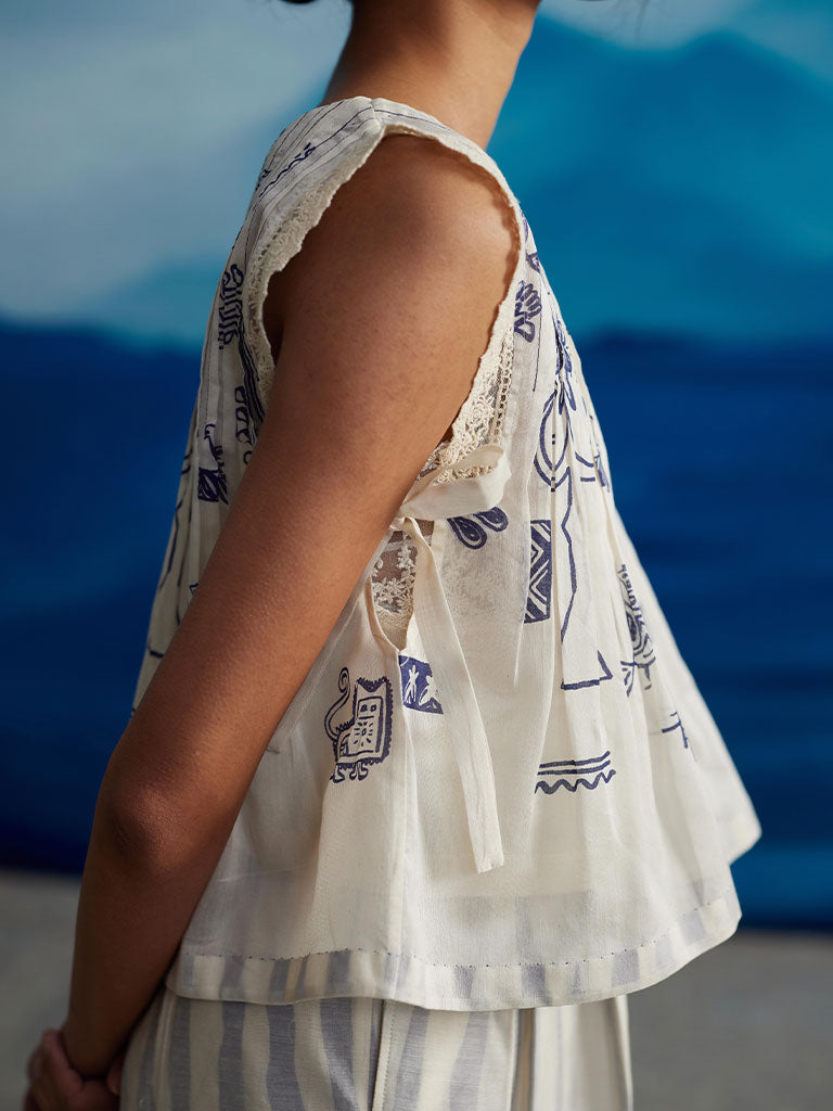 Calantha Pleated Top TOPS Ahmev