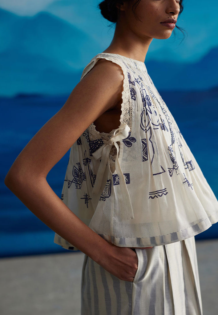 Calantha Pleated Top TOPS Ahmev