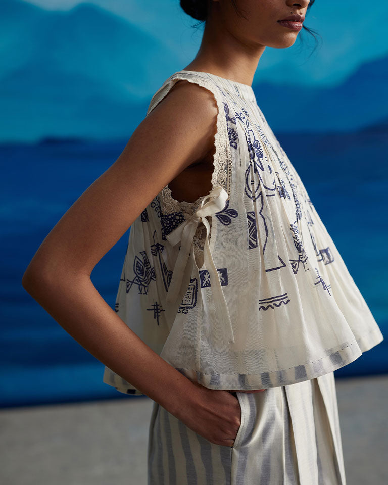 Calantha Pleated Top TOPS Ahmev