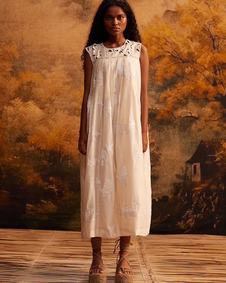 Kujaku Knife Pleat Dress DRESSES Ahmev