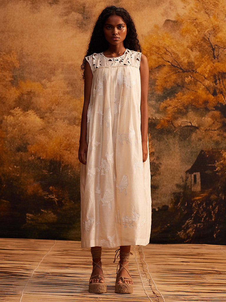 Kujaku Knife Pleat Dress DRESSES Ahmev