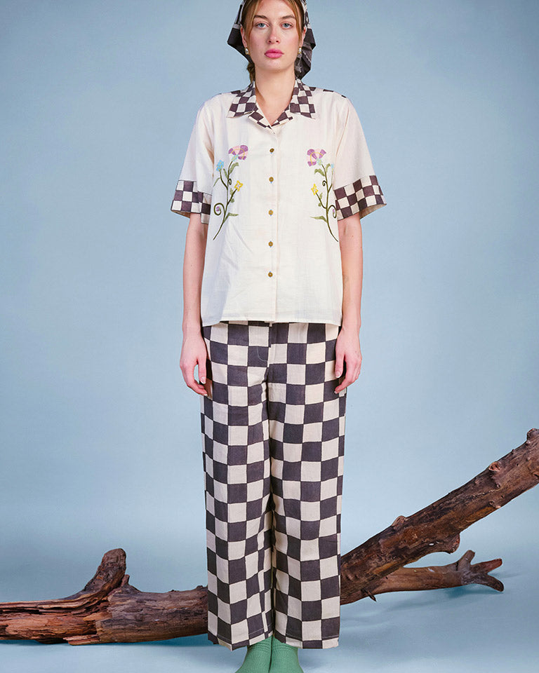 In Grid Checkered Pants BOTTOMS IKKIVI