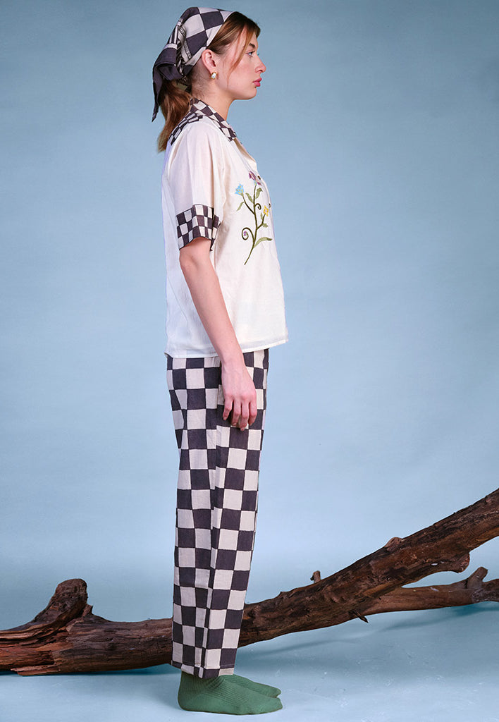 In Grid Checkered Pants BOTTOMS IKKIVI