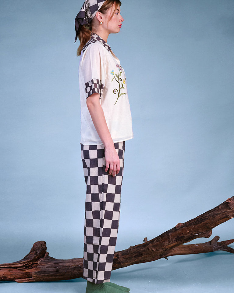 In Grid Checkered Pants BOTTOMS IKKIVI