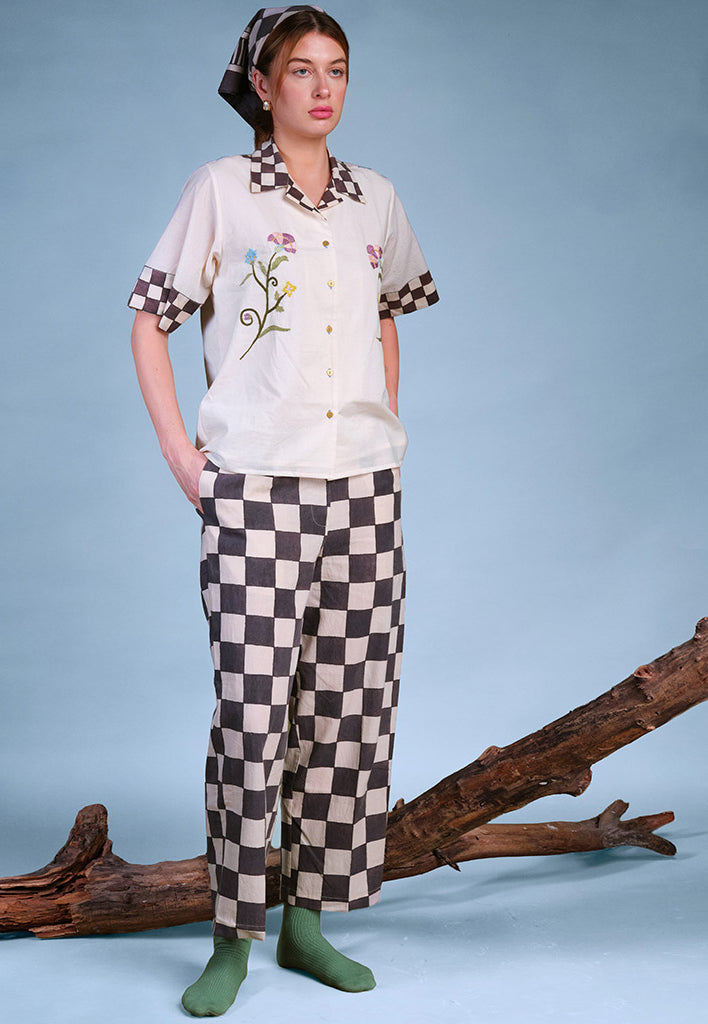 In Grid Checkered Pants BOTTOMS IKKIVI