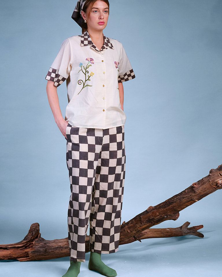 In Grid Checkered Pants BOTTOMS IKKIVI