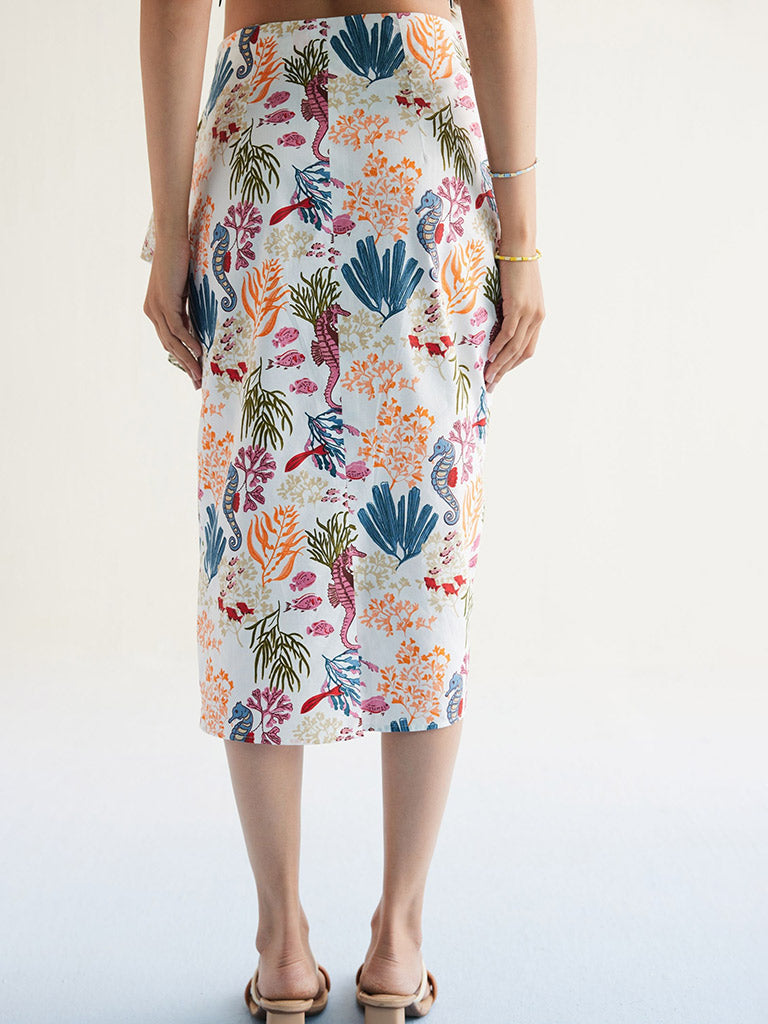 Blooming Reef Wrap Skirt BOTTOMS SUI