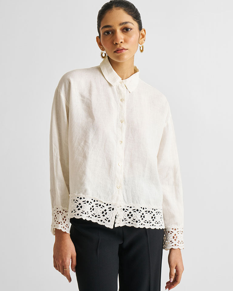 Button-Down Lace Shirt TOPS Reistor