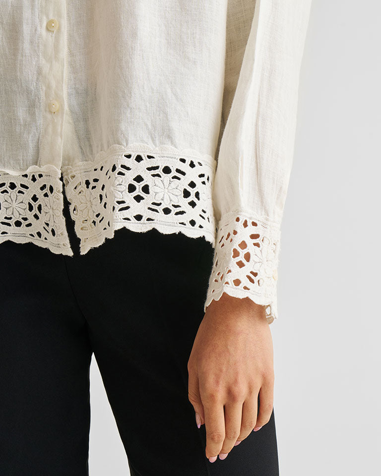 Button-Down Lace Shirt TOPS Reistor