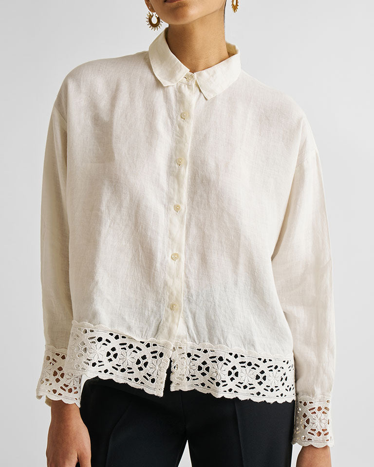 Button-Down Lace Shirt TOPS Reistor