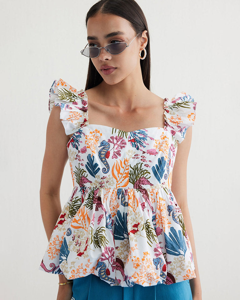 Coral Life Blouse TOPS SUI
