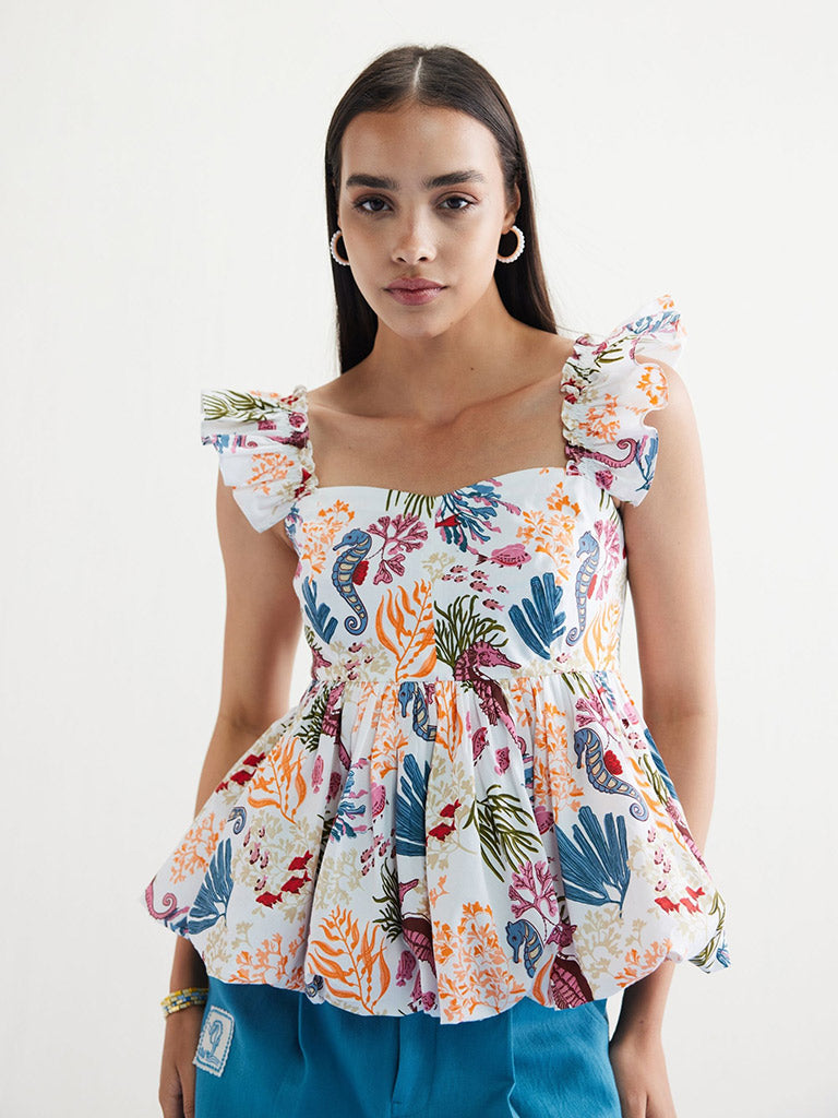 Coral Life Blouse TOPS SUI