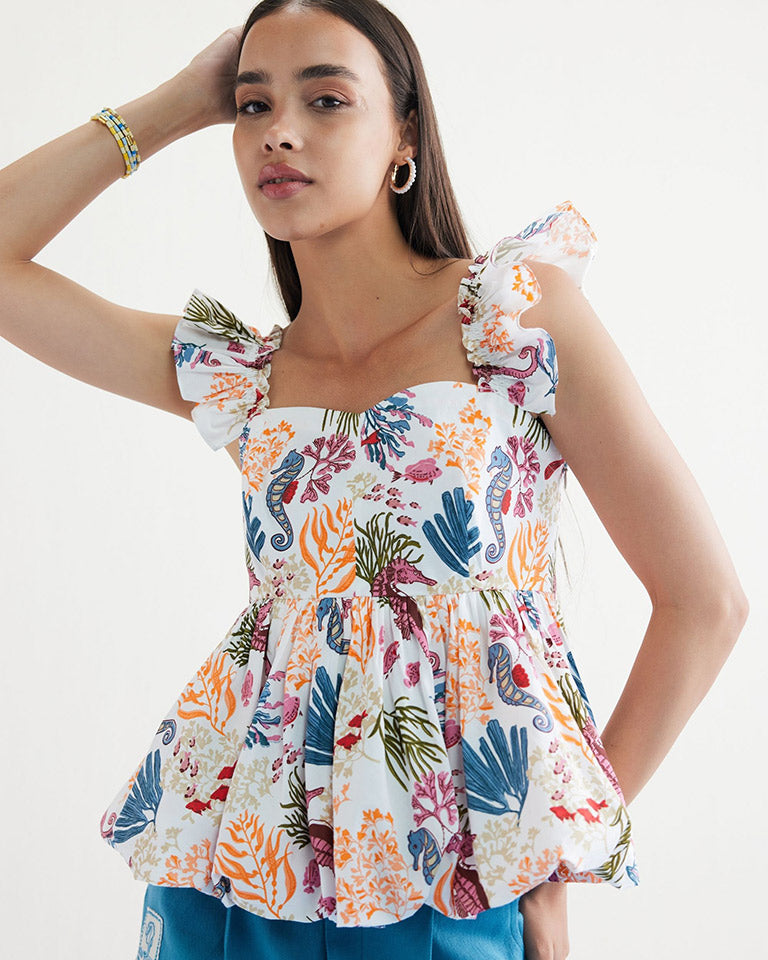 Coral Life Blouse TOPS SUI