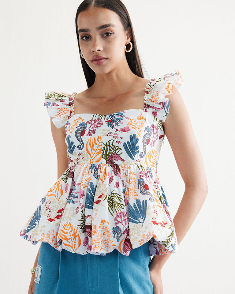 Coral Life Blouse TOPS SUI