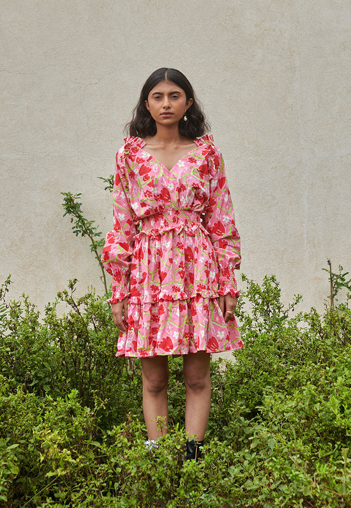 Le Blush Ruffle Dress DRESSES Khajoor