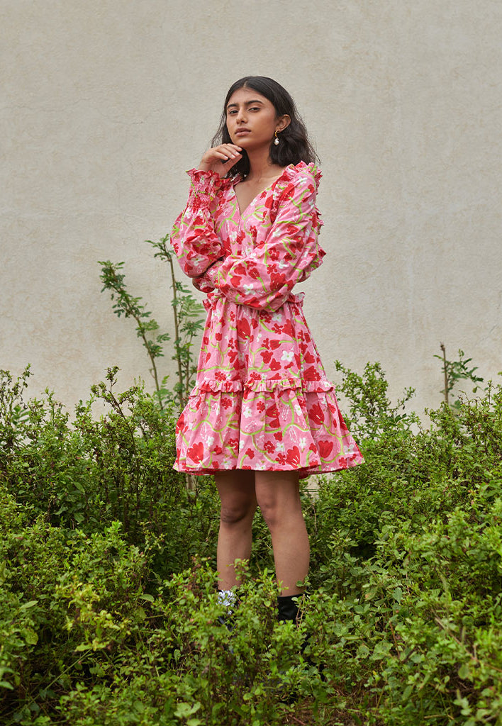 Le Blush Ruffle Dress DRESSES Khajoor