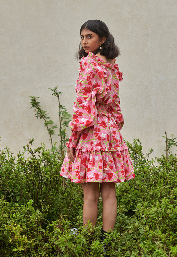 Le Blush Ruffle Dress DRESSES Khajoor