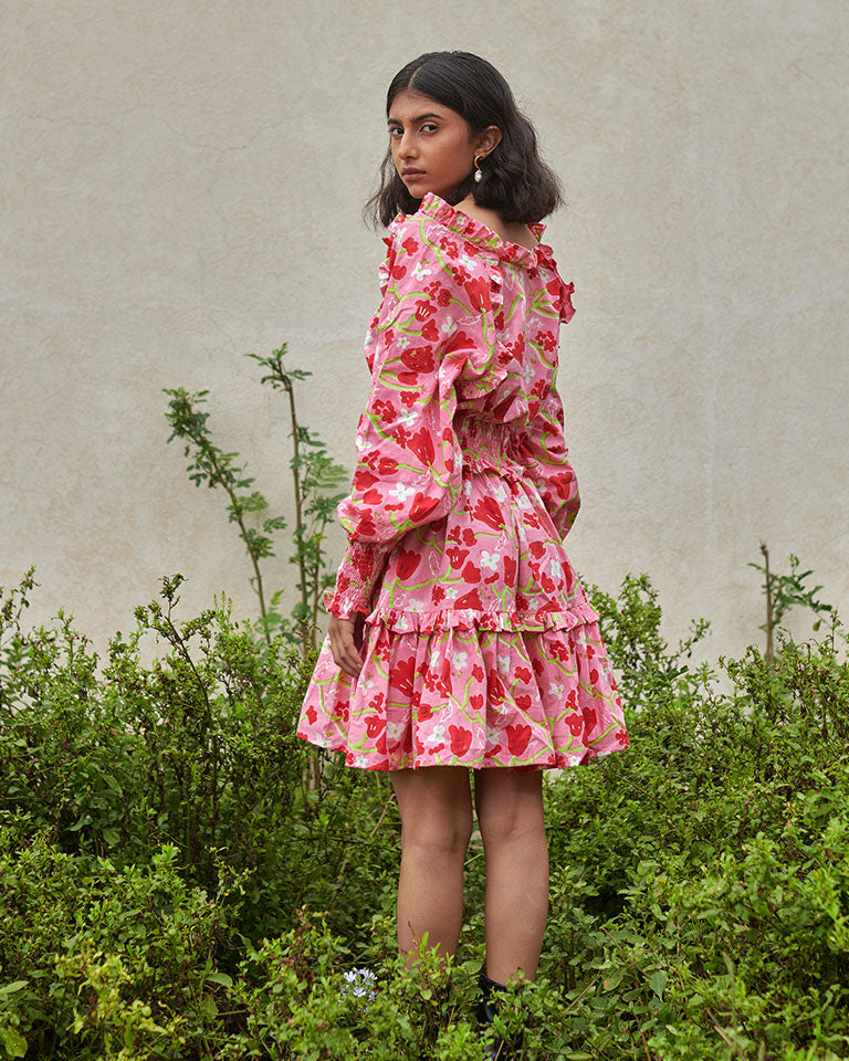 Le Blush Ruffle Dress DRESSES Khajoor