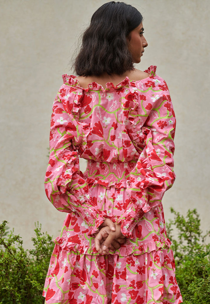 Le Blush Ruffle Dress DRESSES Khajoor