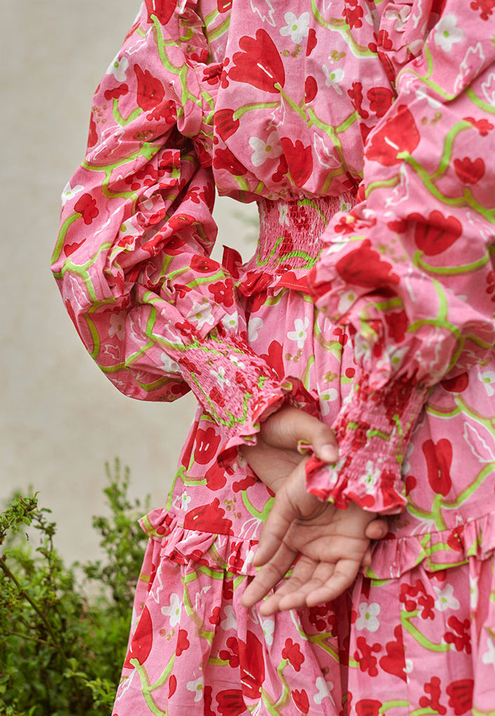 Le Blush Ruffle Dress DRESSES Khajoor