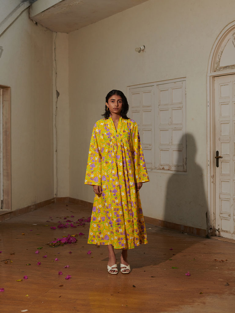 Madeleine Lemon Fleur Dress DRESSES Khajoor
