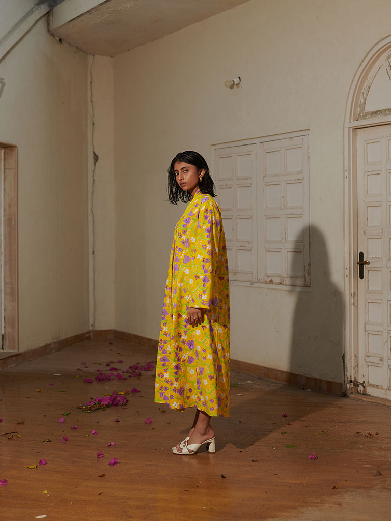 Madeleine Lemon Fleur Dress DRESSES Khajoor
